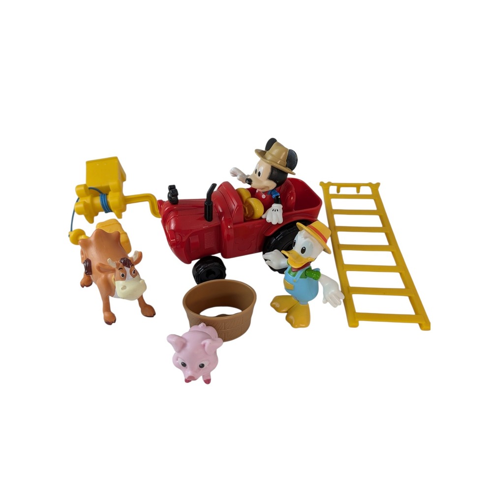 Disney Mickey Mouse Clubhouse Farm Tractor Playset Donald Duck Cow Pig Pieces